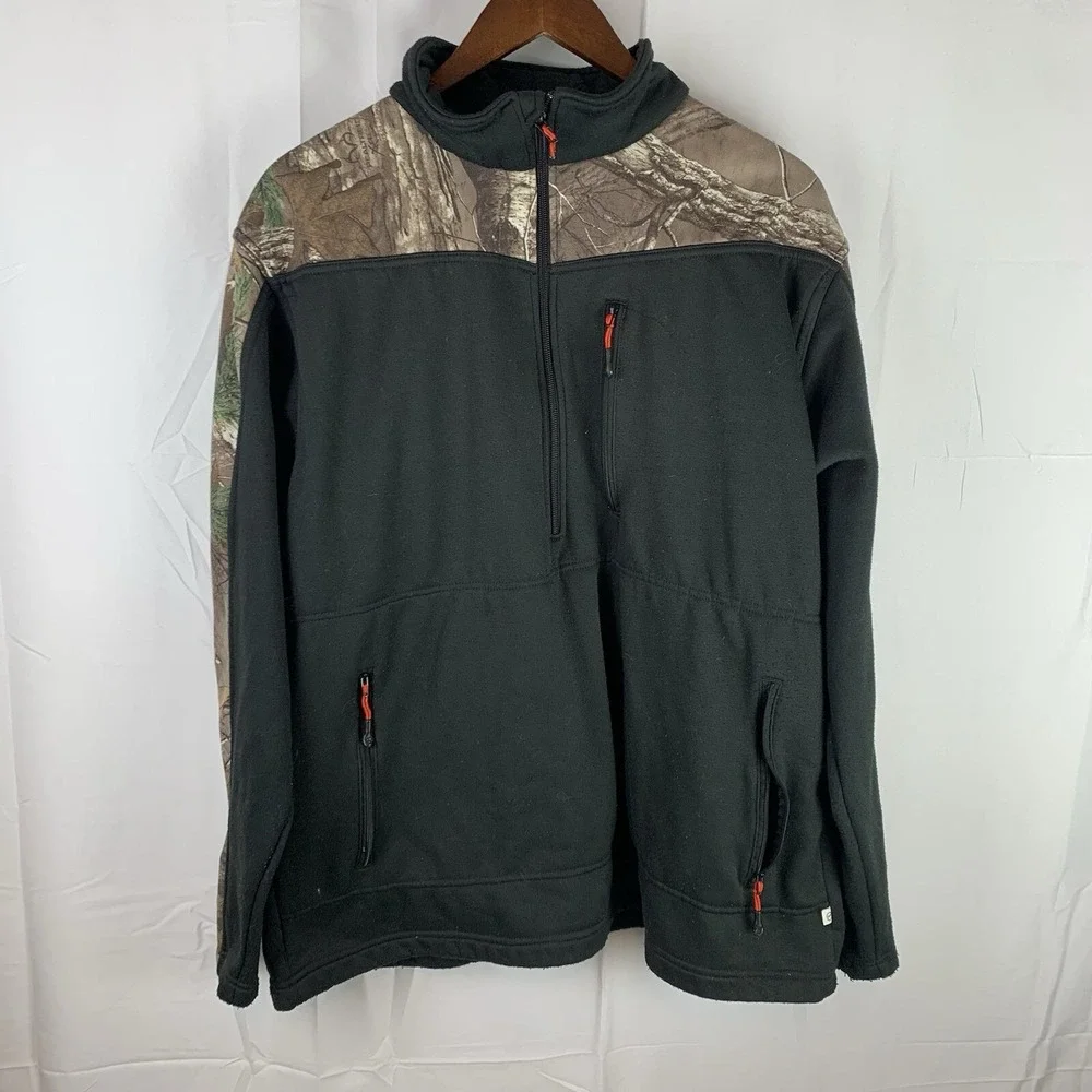 Magellan Outdoors Jacket Hunt Gear Size Large Pullover Mag Warmth 1/2‎ Zip Camo